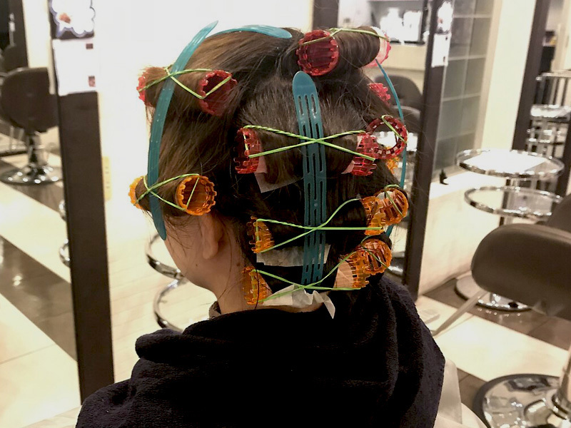 パーマ施術
